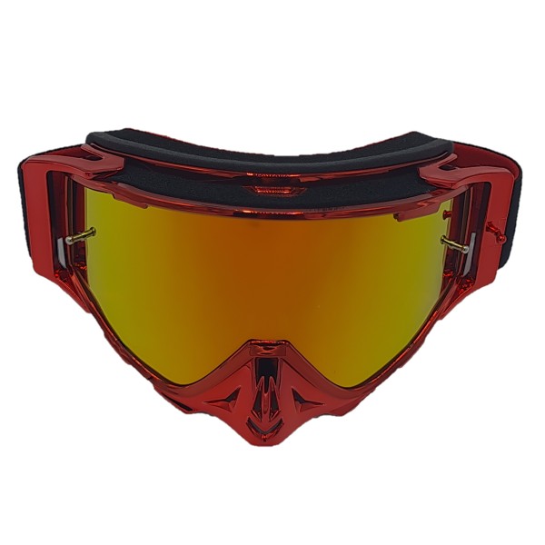 Ski, snowboard, motorcycling, cycling goggles, unisex, bright red frame, multicolor lens, O11RBMN